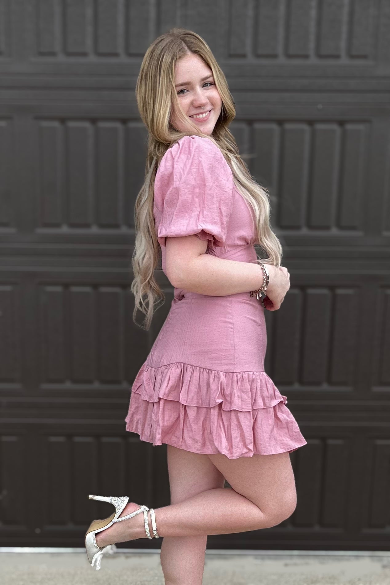 "Reese" Smocked Dress in Mauve