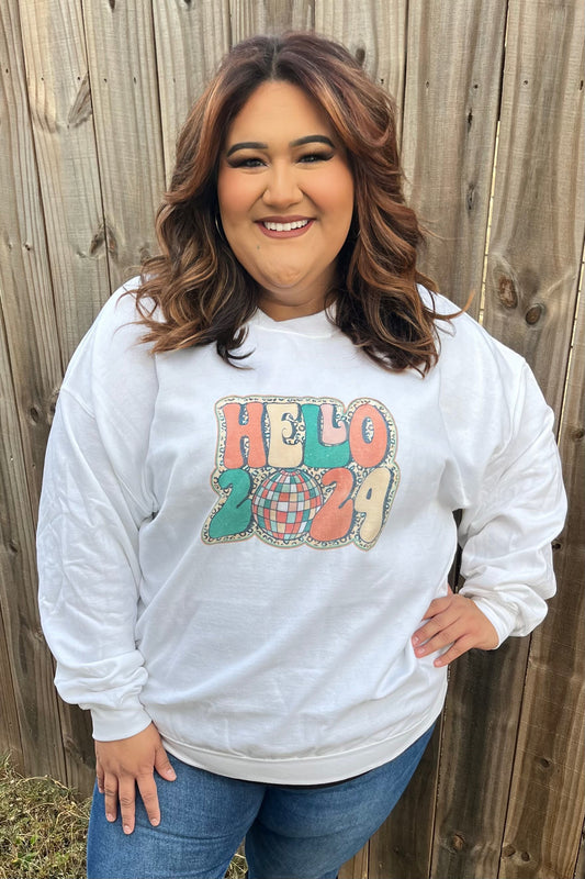 “Hello 2024” Sublimated Sweatshirt